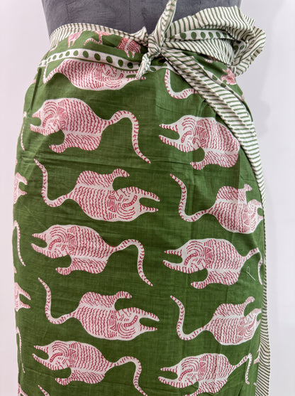 Garden Green Royal Tiger Sarong - Beach Cover