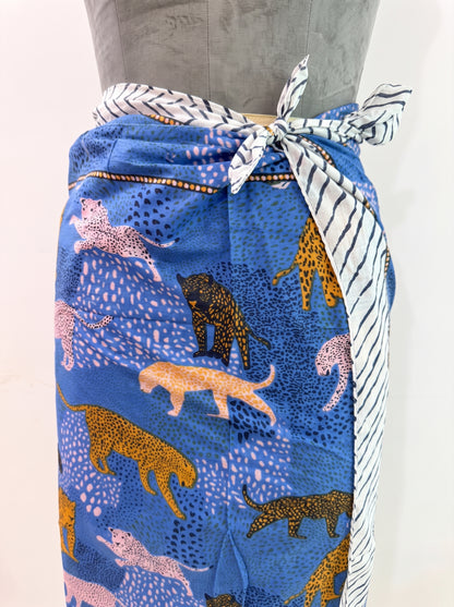 Tropical Blue Drop Sarong - Beach Cover