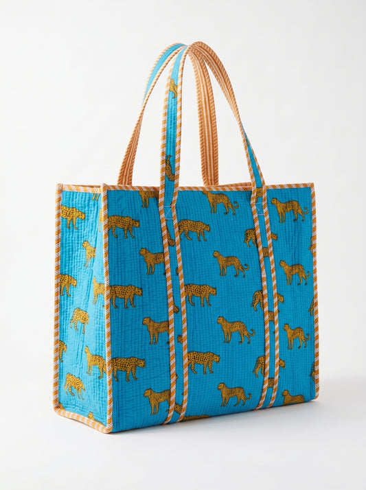 Mini Blue Tiger – Wander Tote Bag 18X18
