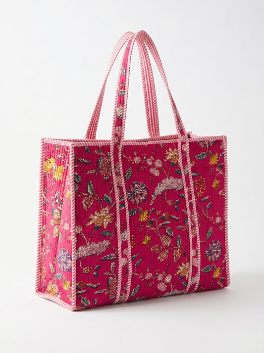 Magenta Pink Vinery Bloom – Wander Tote Bag 18X18