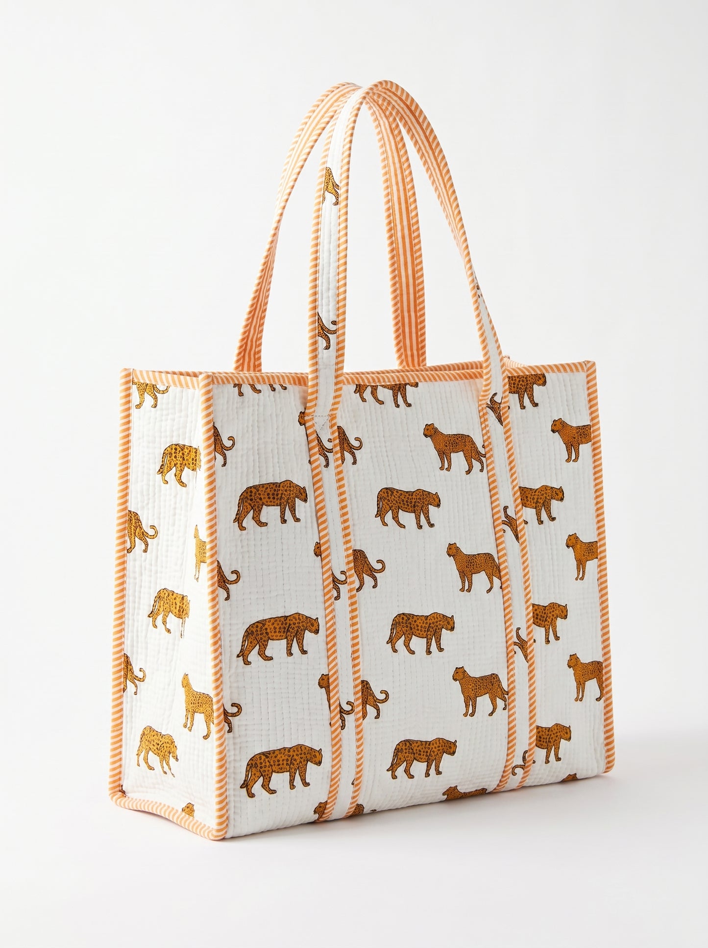 White Mini Tiger – Wander Tote Bag 18X18