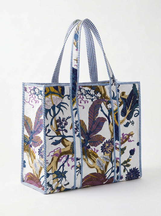 White Bloom 103 – Wander Tote Bag 18X18