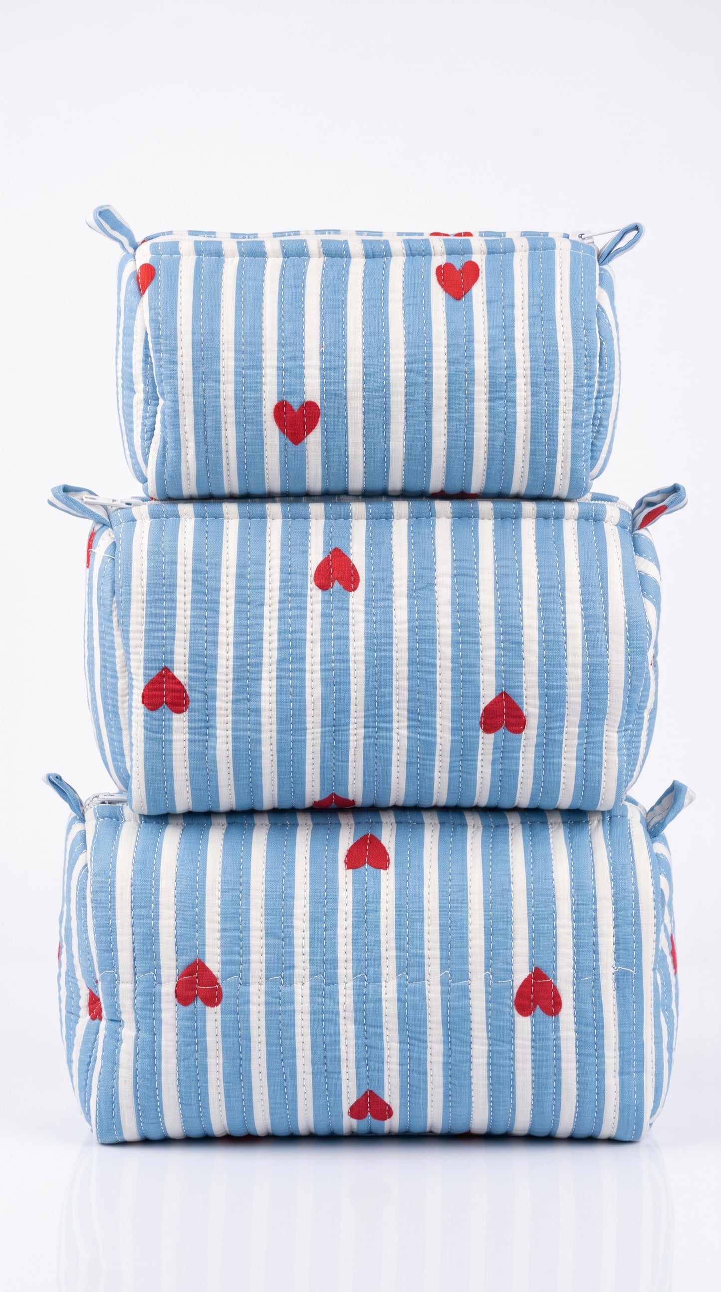 Blueberry Heart - Tote & 3 Pouch Set 19X15