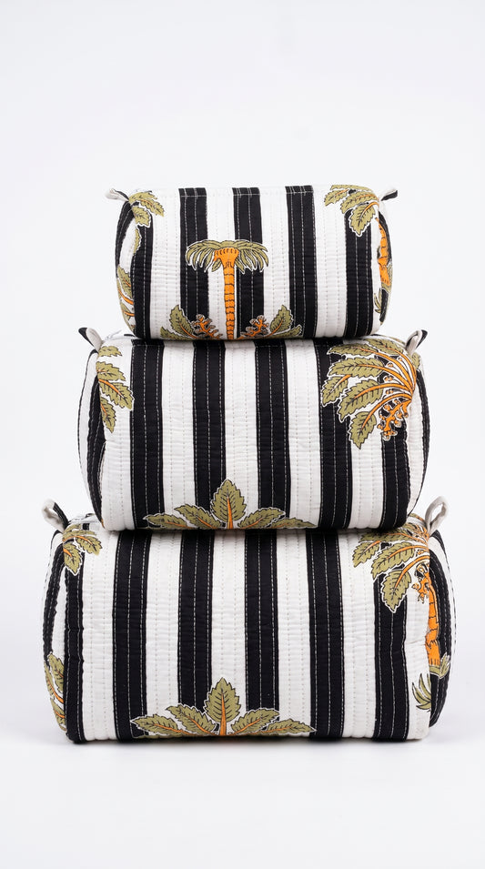 Midnight Black Palms - Utility Pouch Pack of 3