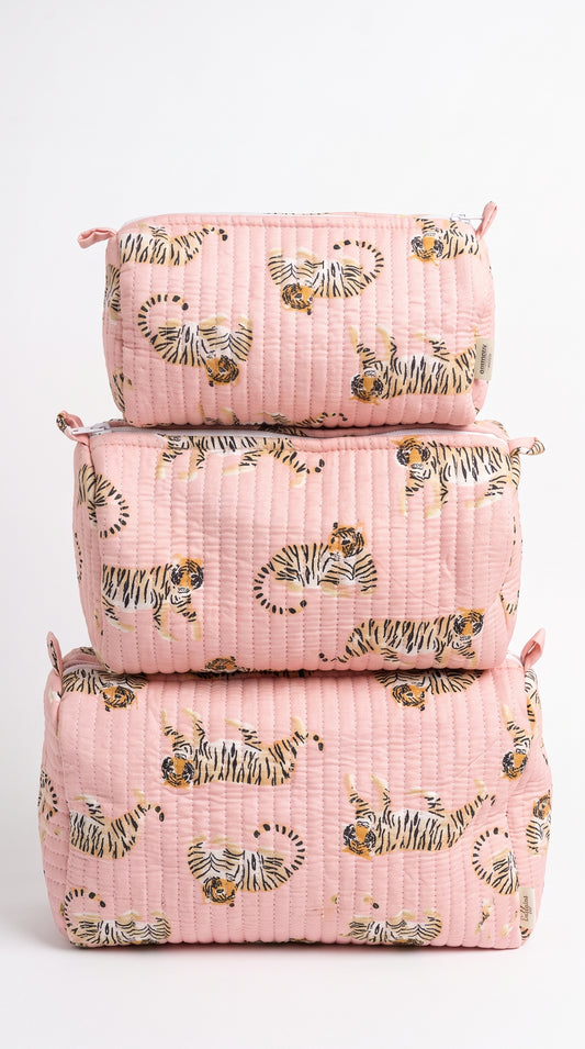 Mini Pink Tiger Riot - Utility Pouch Pack of 3