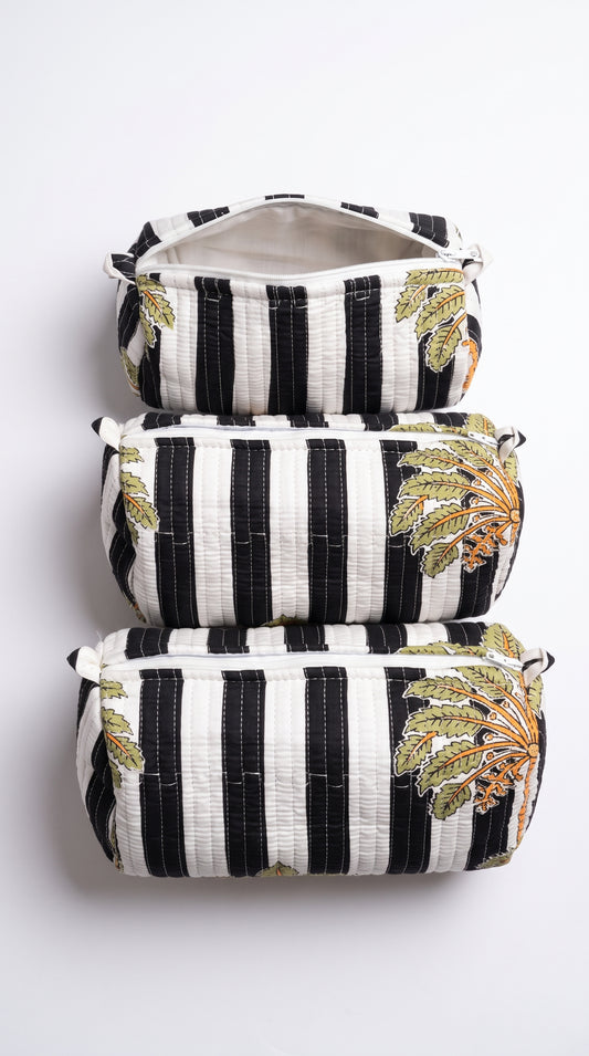Midnight Black Palms - Utility Pouch Pack of 3