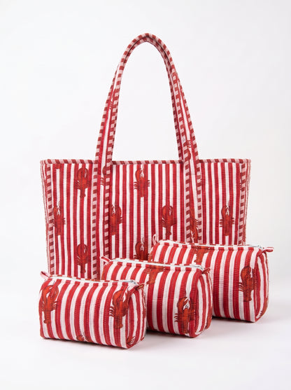 Lobster Coast - Tote & 3 Pouch Set 19X15