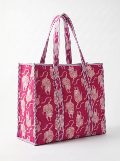 Pink Royal Tiger – Wander Tote Bag 18X18
