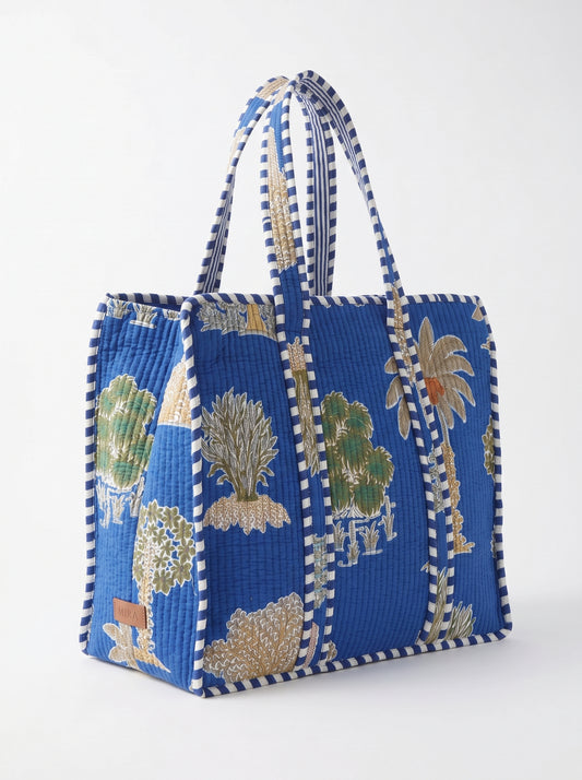 Blue Palm Chimes – Wander Tote Bag 18x18