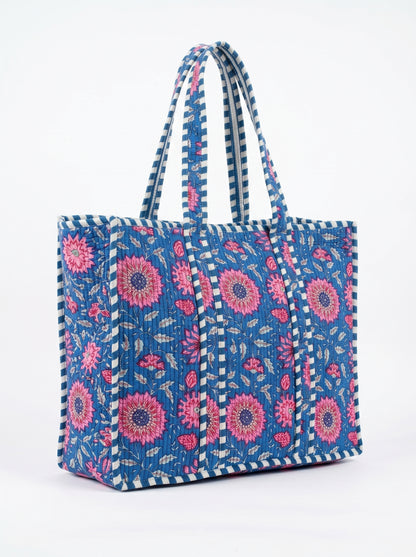 Cute Blue Pink floral Chimes – Wander Tote Bag 18x18