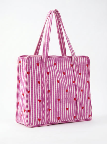Pink heart Riot – Wander Tote Bag 18x18