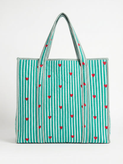 Cute Mint Heart – Wander Tote Bag 18x18