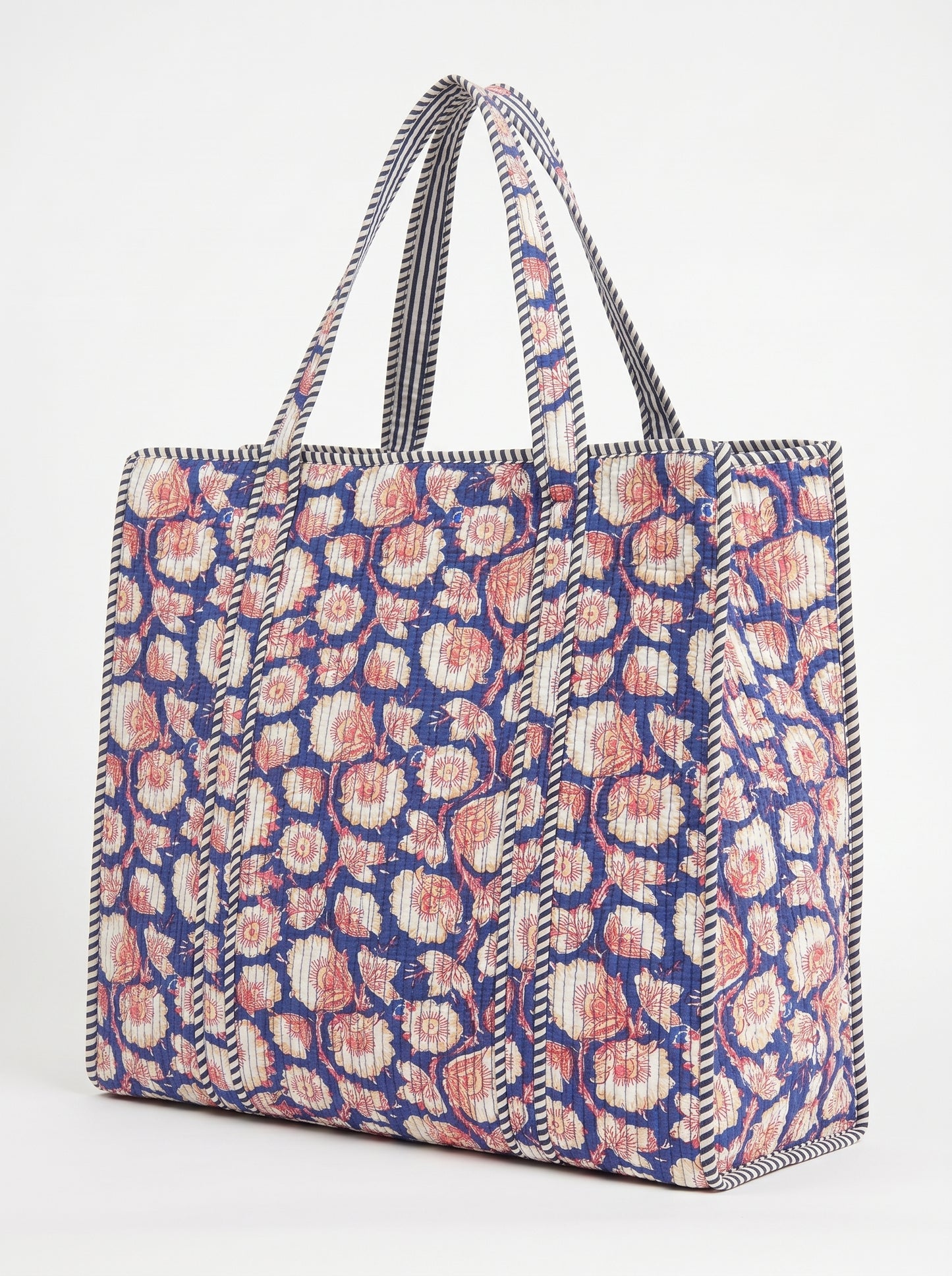 Blue Floral Charm – Wander Tote Bag 18x18