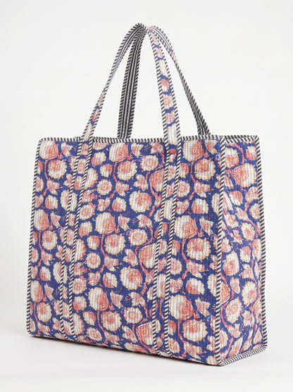 Blue Floral Charm – Wander Tote Bag 18x18
