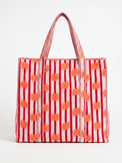 Coral Red Sunrise – Wander Tote Bag 18x18