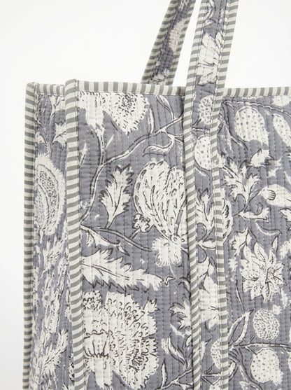 Grey Floral Vine – Wander Tote Bag 18x18