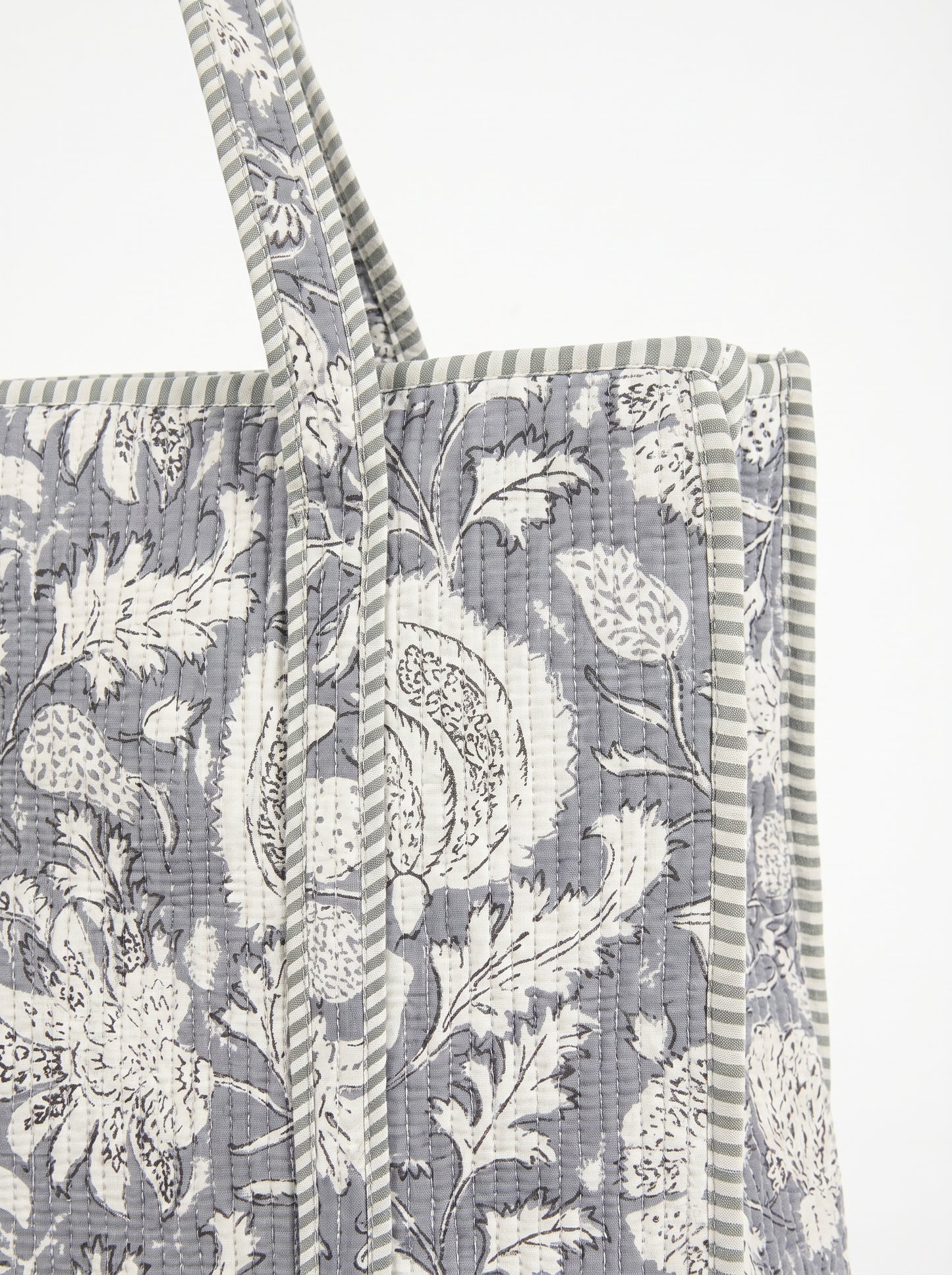 Grey Floral Vine – Wander Tote Bag 18x18