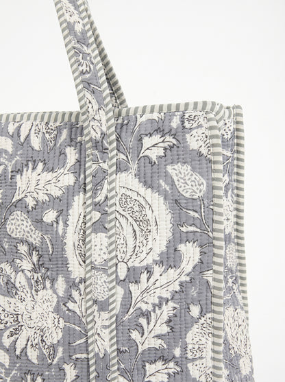 Grey Floral Vine – Wander Tote Bag 18x18
