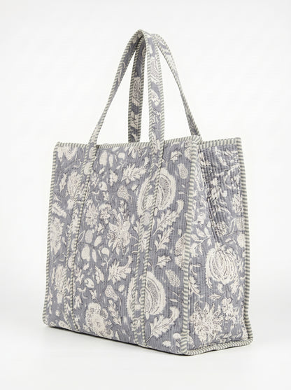 Grey Floral Vine – Wander Tote Bag 18x18