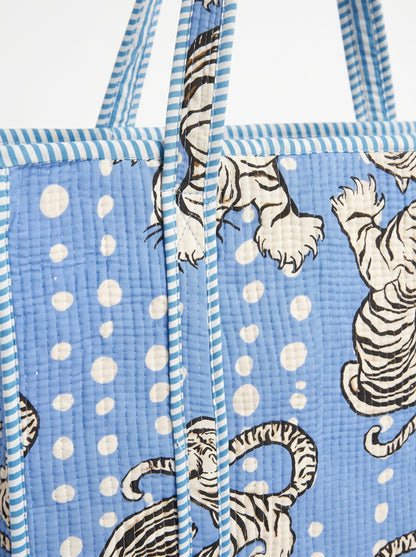Playful Blue Tiger – Wander Tote Bag 18x18