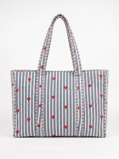 Grey Heart - Tote Bag 19X15