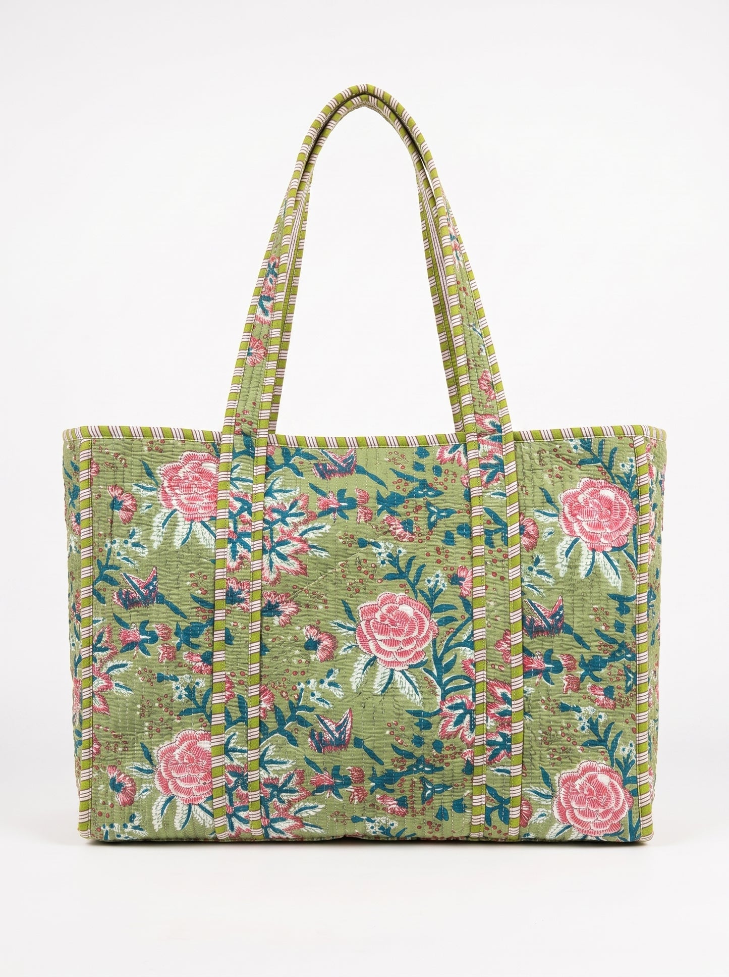 Green Pink Blossom - Tote Bag 19X15