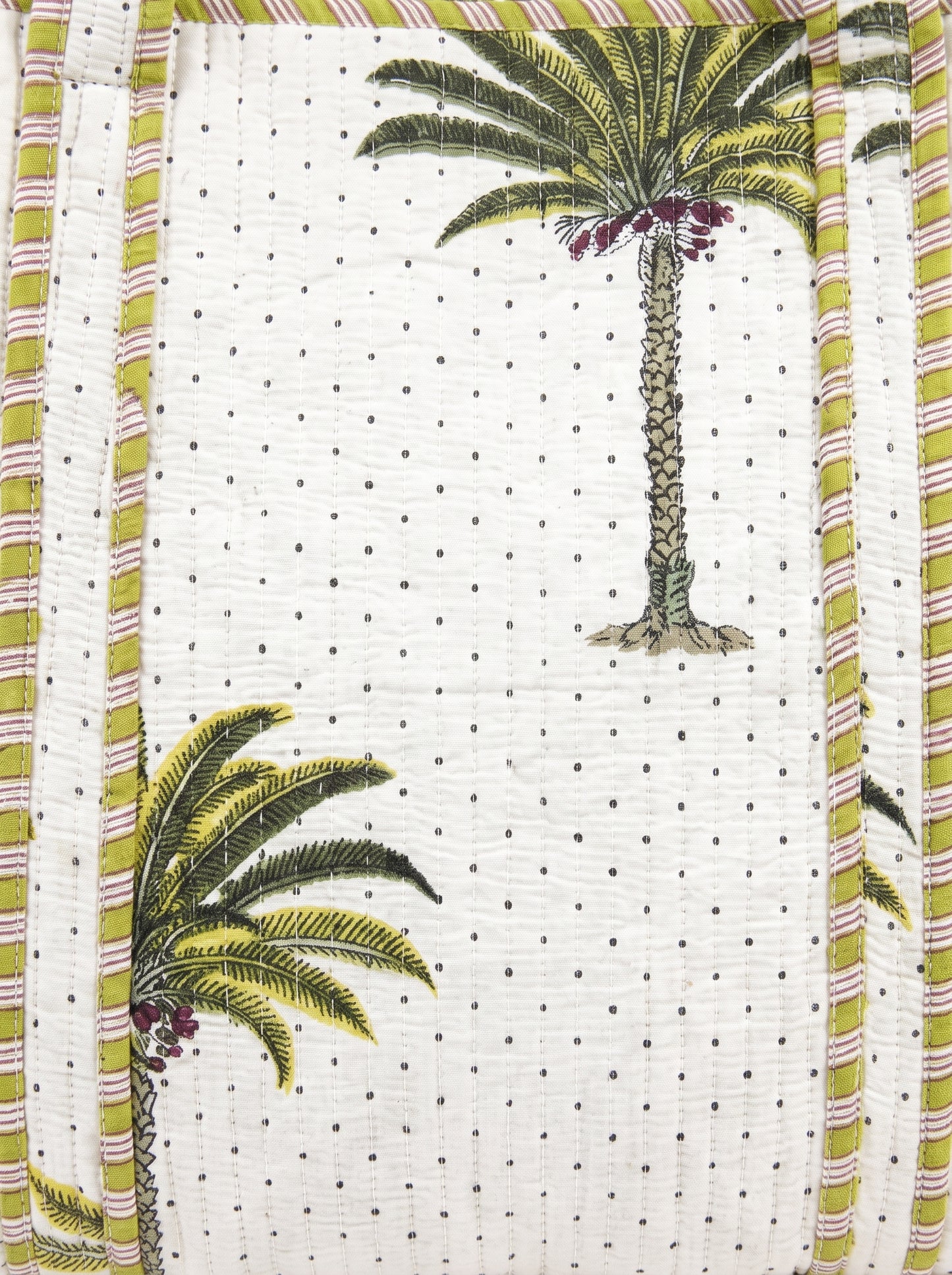 White Palm Tree - Tote & 3 Pouch Set 19X15