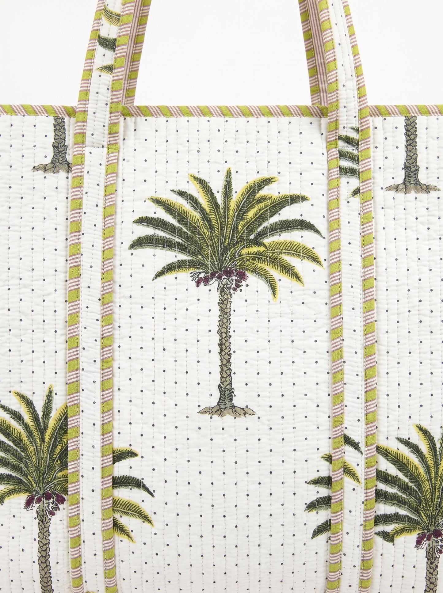 White Palm Tree - Tote & 3 Pouch Set 19X15