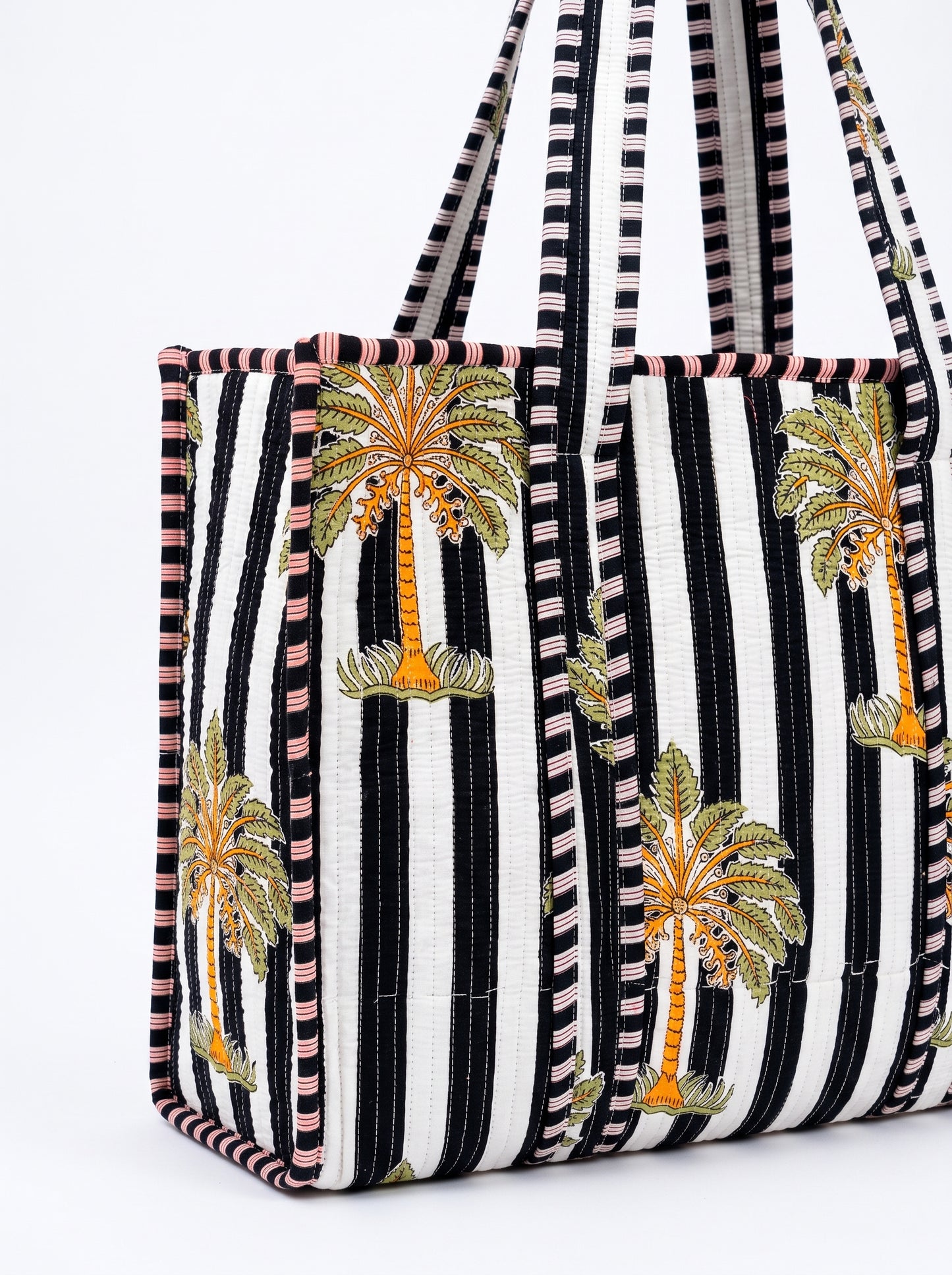 Midnight Black Palms -  Tote Bag 19X15
