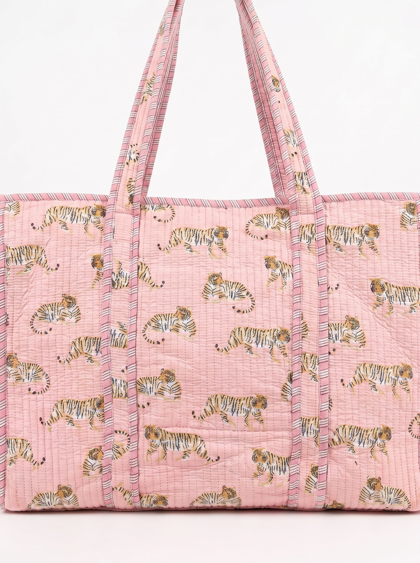 Mini Pink Tiger Riot -  Tote & 3 Pouch Set 19X15