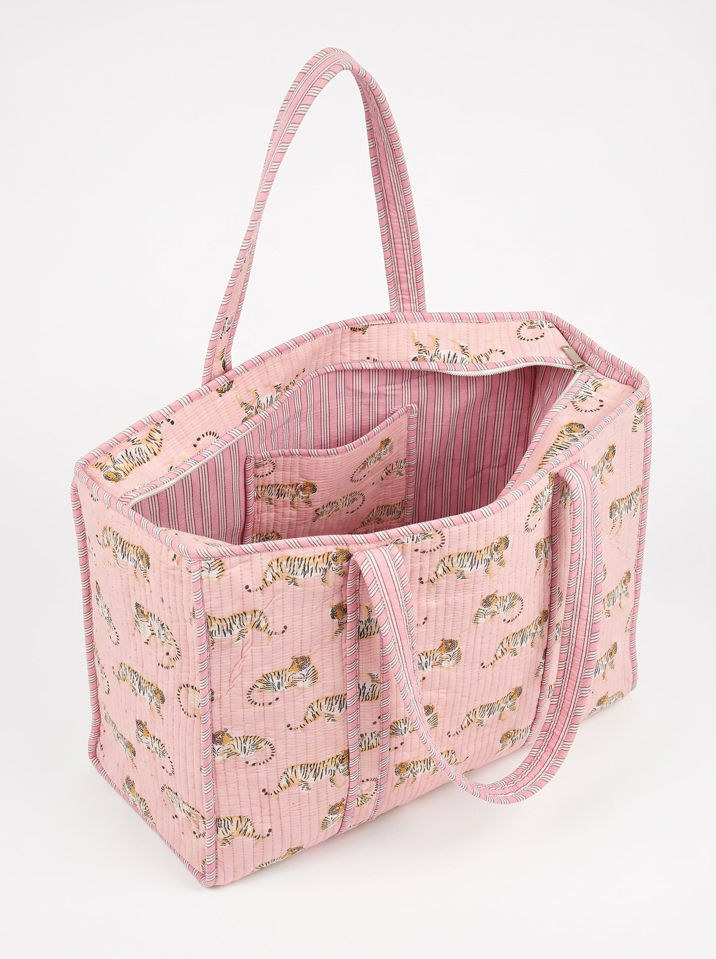 Mini Pink Tiger Riot -  Tote & 3 Pouch Set 19X15