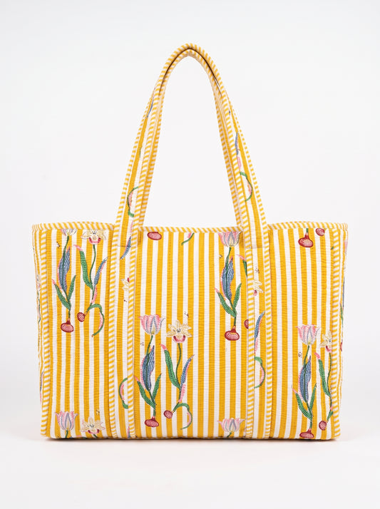 Yellow onion Stripe - Tote Bag 19X15