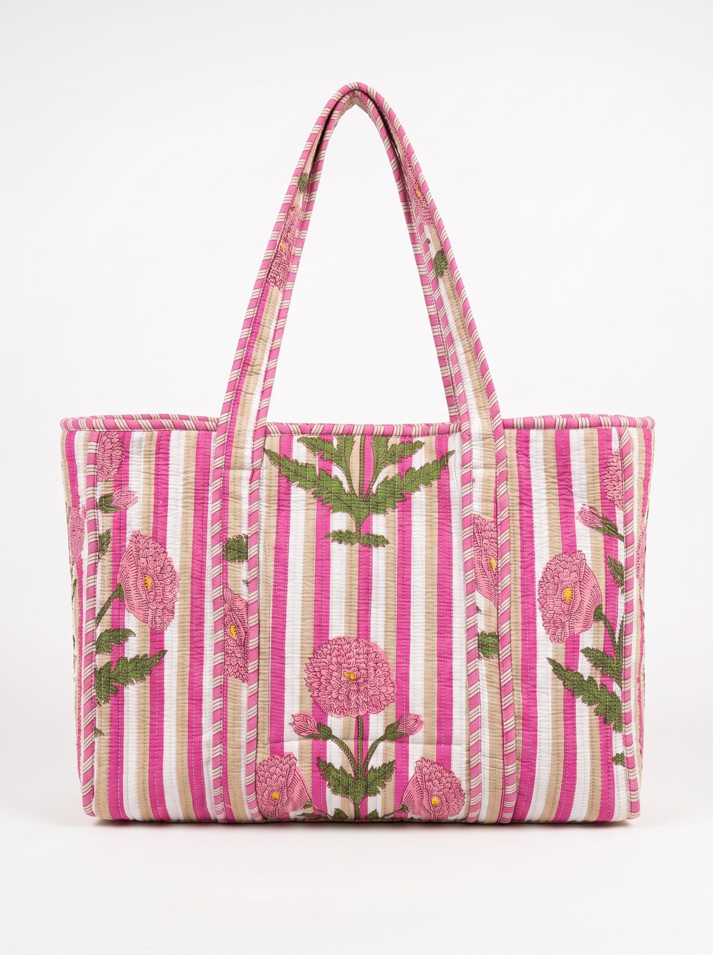 Pink Pop Stripes - Tote & 3 Pouch Set 19X15