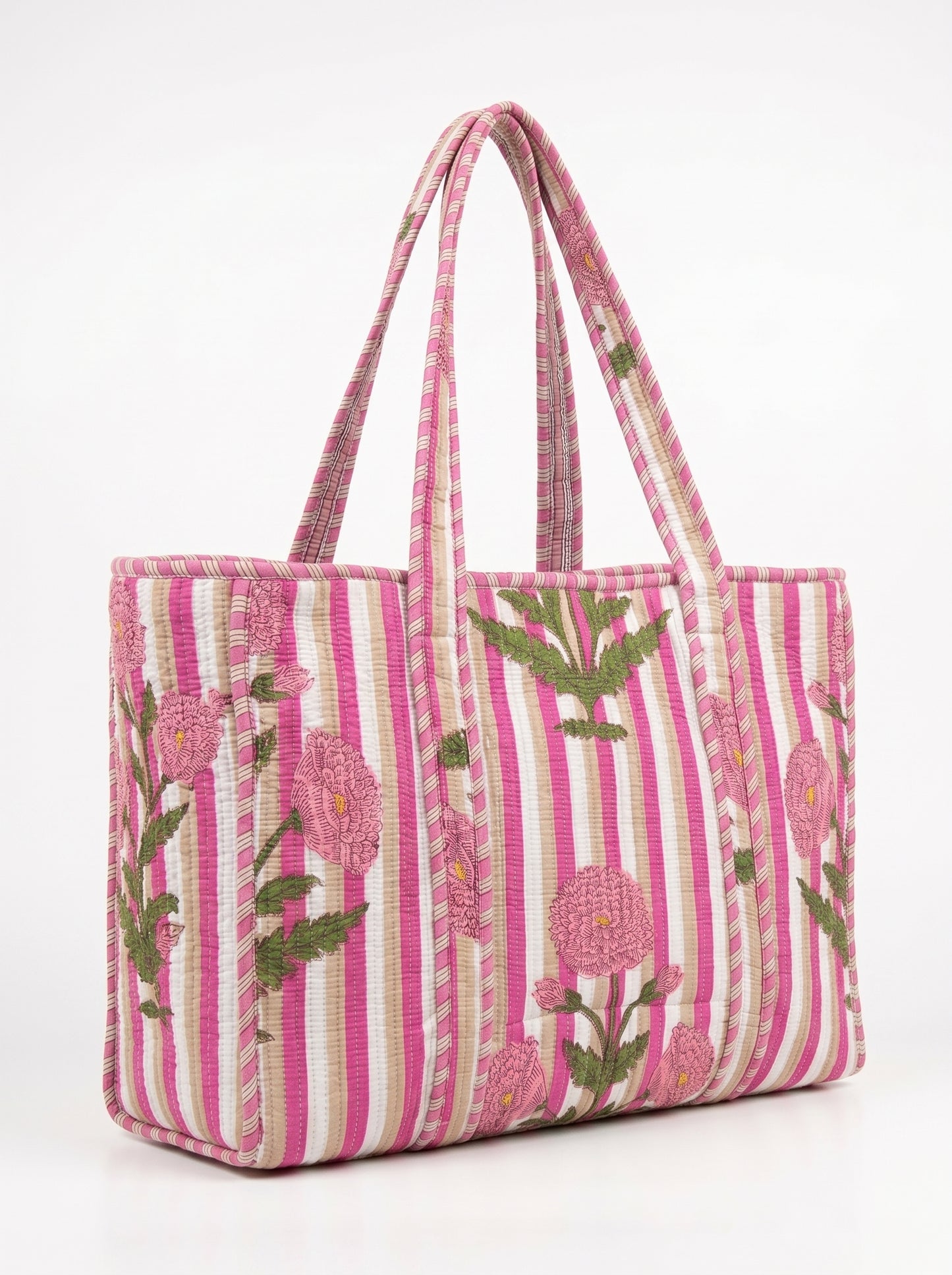 Pink Pop Stripes - Tote & 3 Pouch Set 19X15