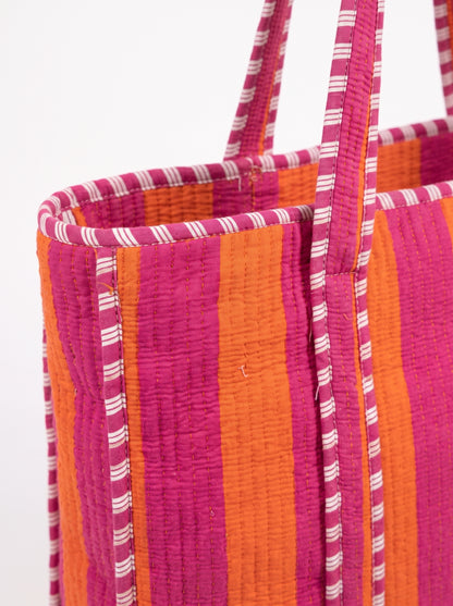 Orange Stripes - Tote & 3 Pouch Set 19X15