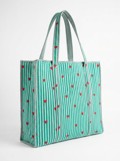 Cute Mint Heart – Wander Tote Bag 18x18