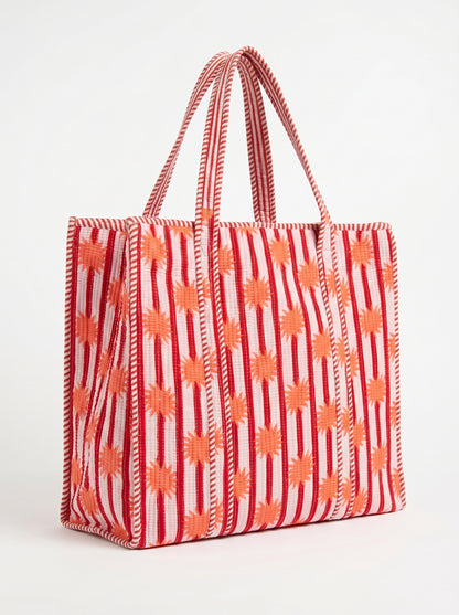 Coral Red Sunrise – Wander Tote Bag 18x18