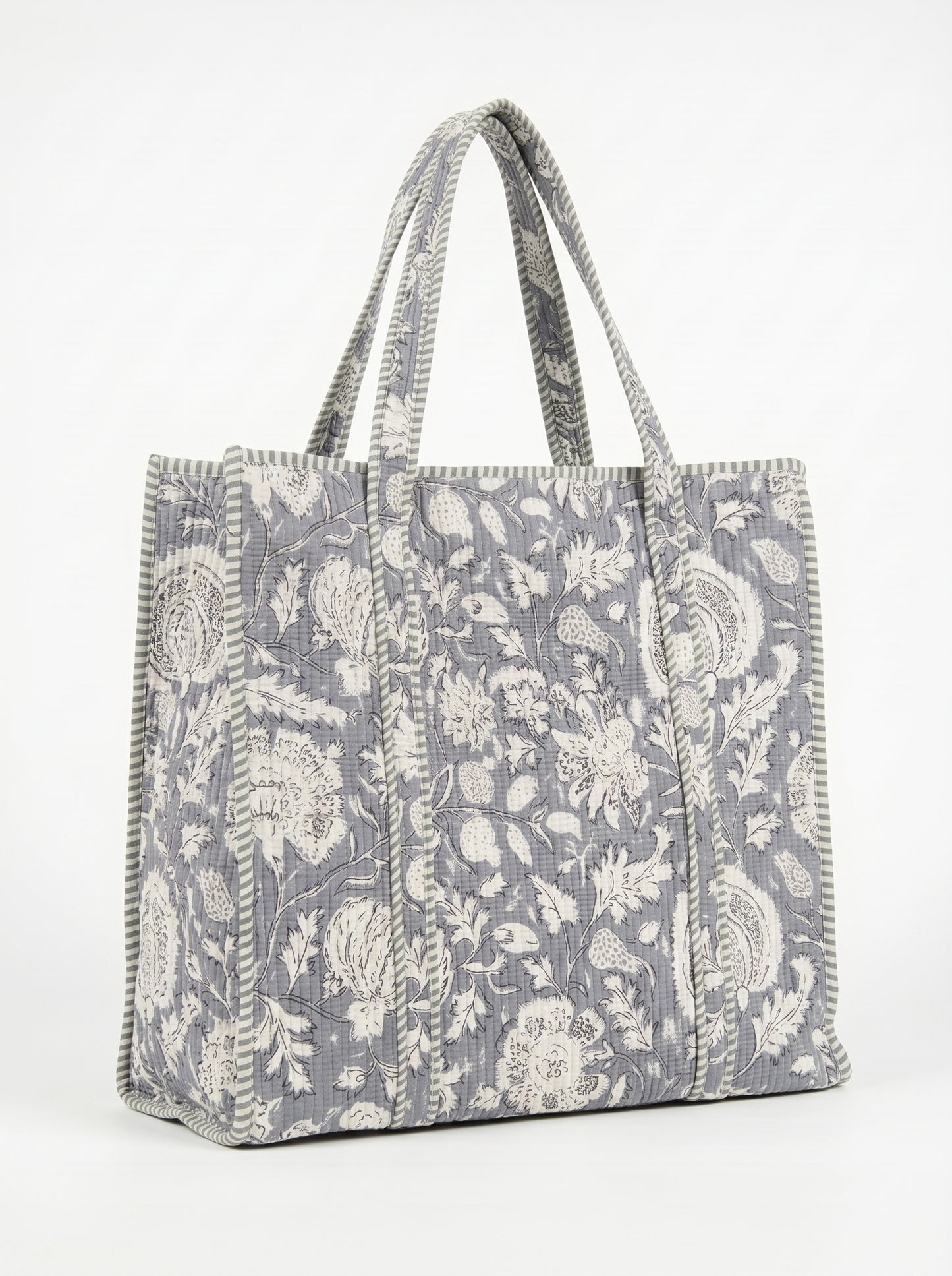 Grey Floral Vine – Wander Tote Bag 18x18