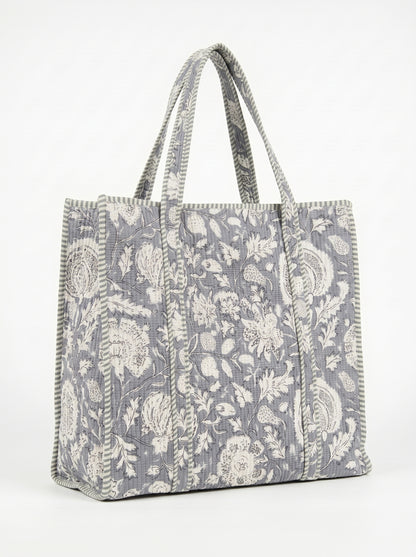 Grey Floral Vine – Wander Tote Bag 18x18