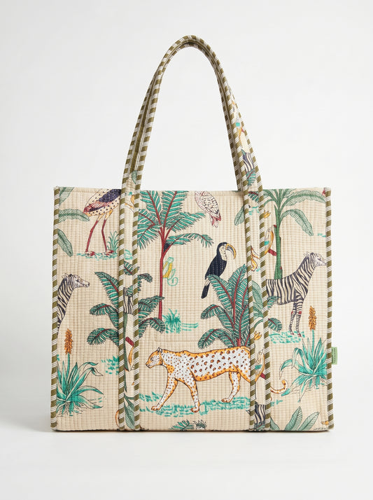Beige Desert Safari – Wander Reversible Tote Bag 18x18