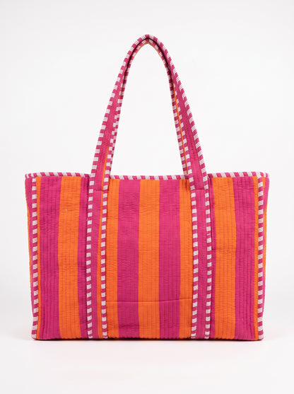 Orange Stripes - Tote & 3 Pouch Set 19X15