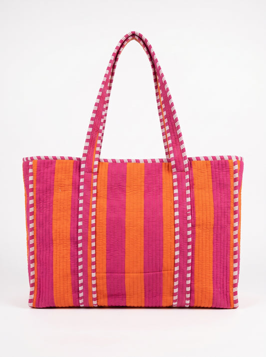Orange Stripes - Tote & 3 Pouch Set 19X15