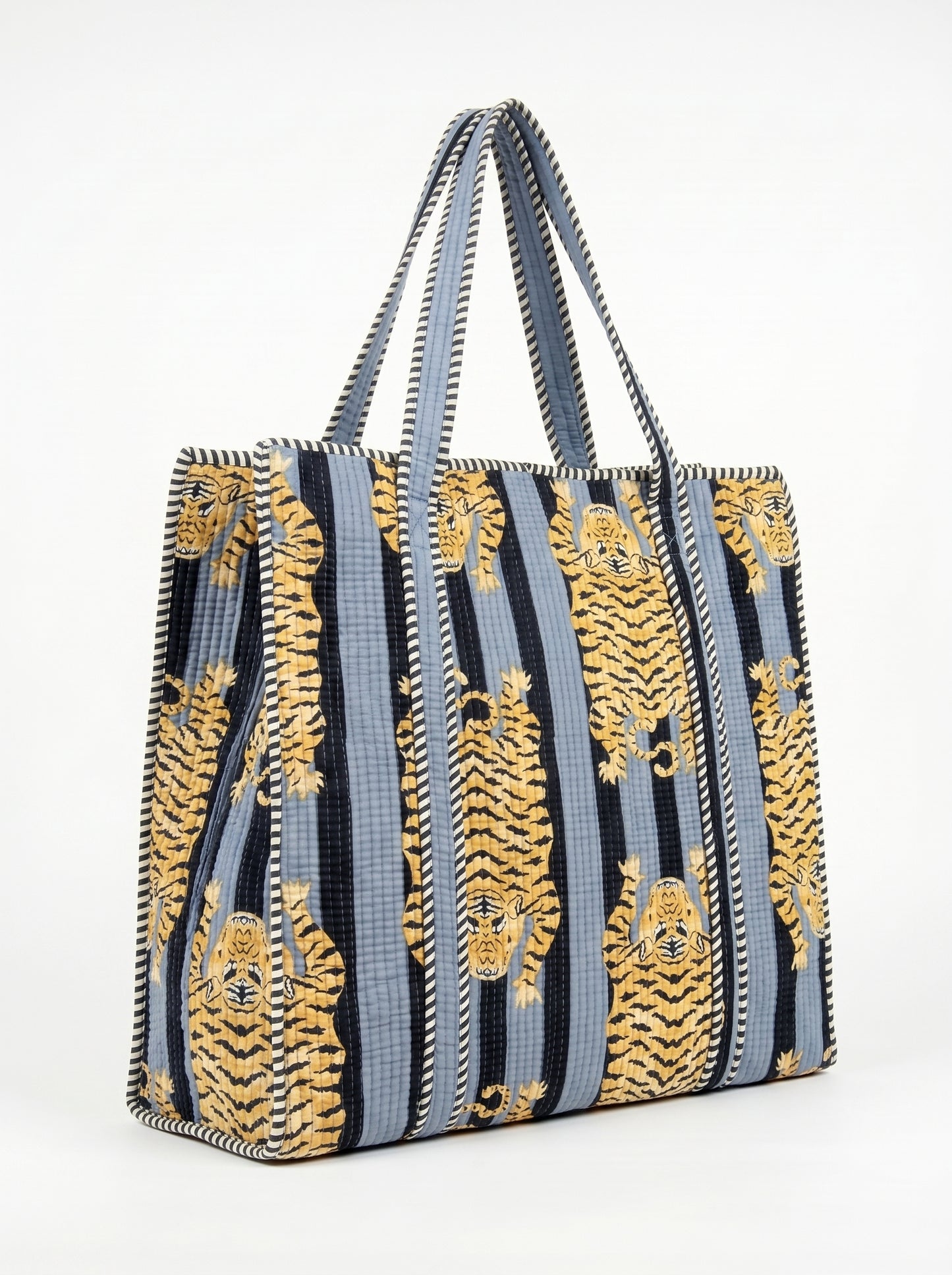 Black Stripes Tiger Tibetan  – Wander Tote Bag 18x18
