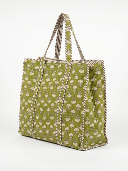 Emerald Floral Charm – Wander Tote Bag 18x18