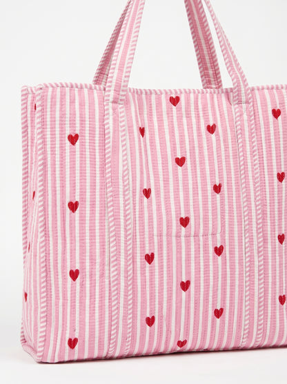 Baby Pink heart-2 – Wander Tote Bag 18x18