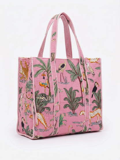 Pink Safari – Wander Reversible Tote Bag 18x18
