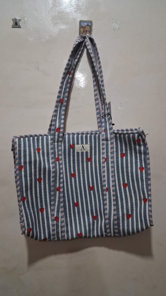 Grey Heart - Tote Bag 19x15