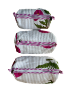 White pink floral – Quilted Utility Pouch Pack of 3