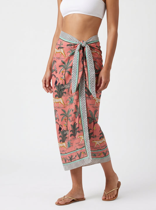 Pastel Peach Safari Sarong - Beach Cover