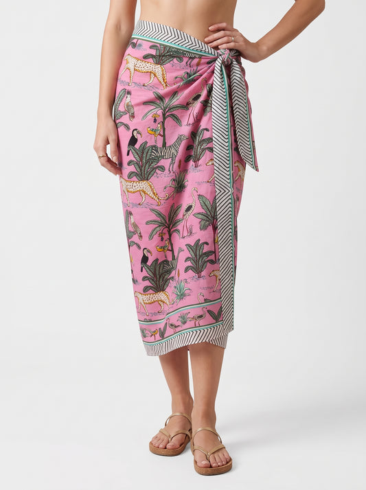 Pink Safari Sarong - Beach Cover